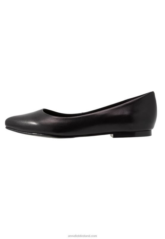 Z62T2077 Women Anna Field Leather Ballet Pumps Black