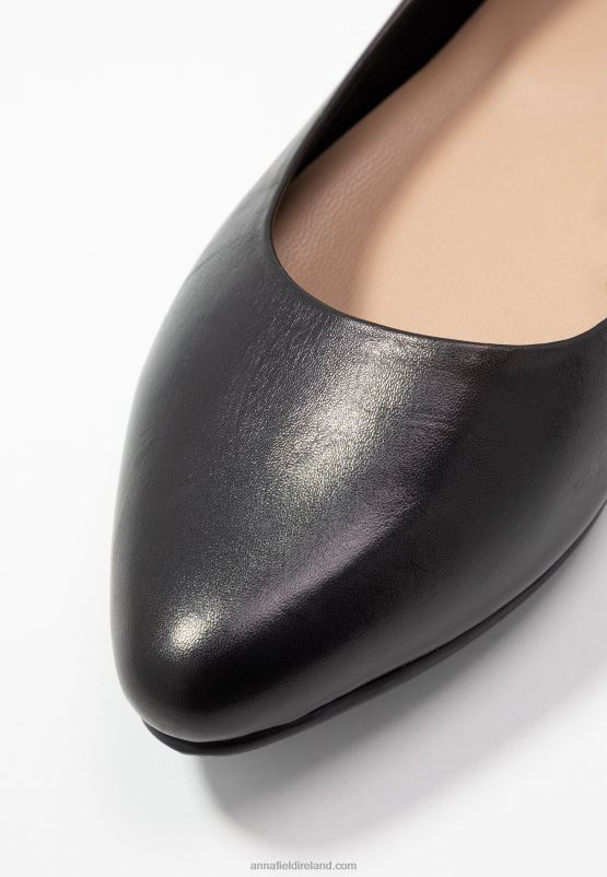 Z62T2077 Women Anna Field Leather Ballet Pumps Black