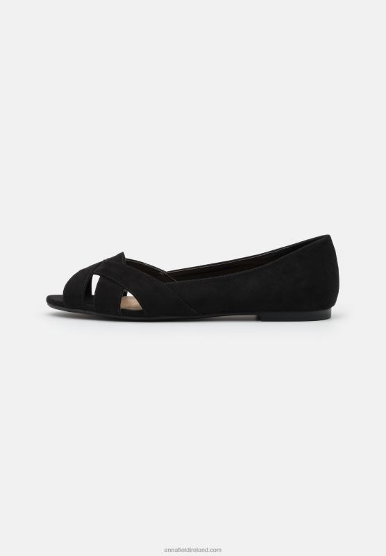 Z62T2082 Women Anna Field Peeptoe Ballet Pumps Black