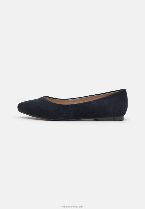 Z62T2084 Women Anna Field Leather Ballet Pumps Dark Blue
