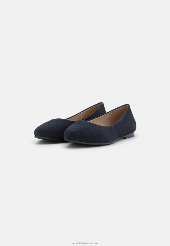 Z62T2084 Women Anna Field Leather Ballet Pumps Dark Blue
