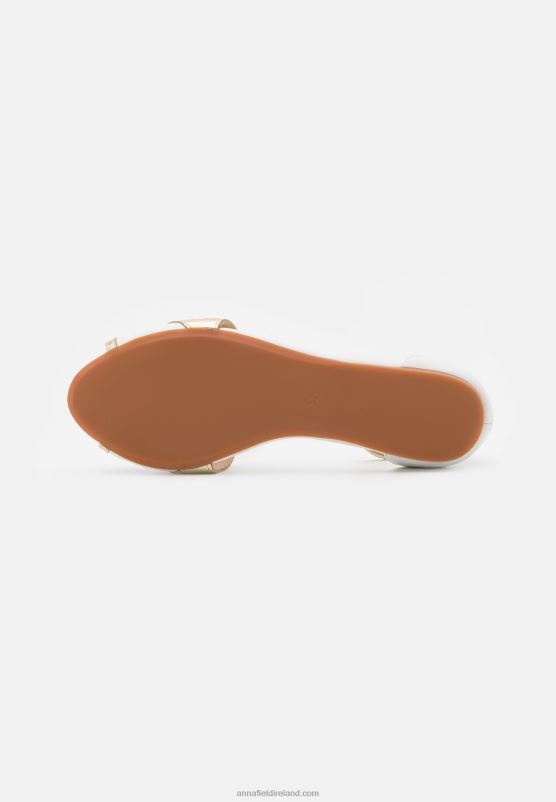 Z62T2087 Women Anna Field Leather Peeptoe Ballet Pumps White