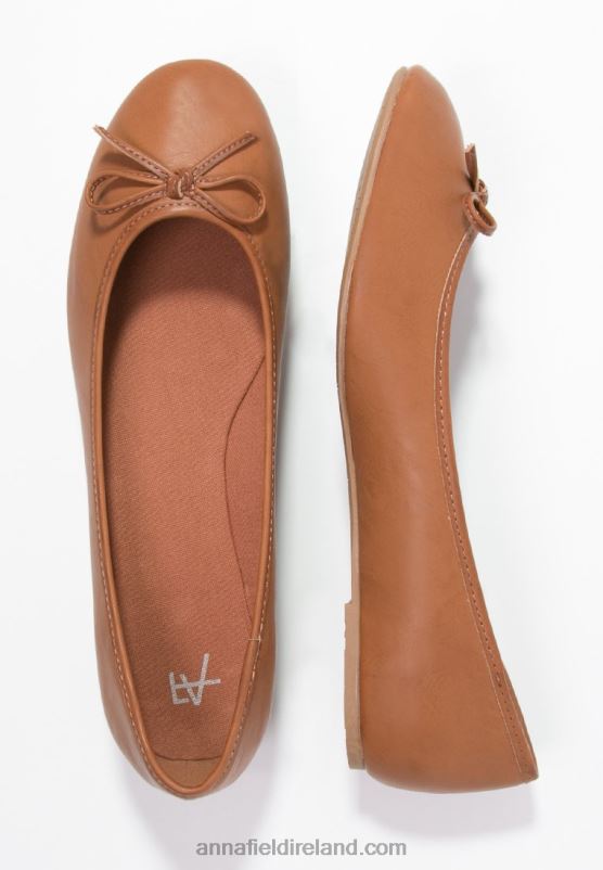 Z62T2088 Women Anna Field Ballet Pumps Cognac