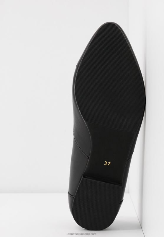 Z62T2090 Women Anna Field Leather Ballerinas Ballet Pumps Black