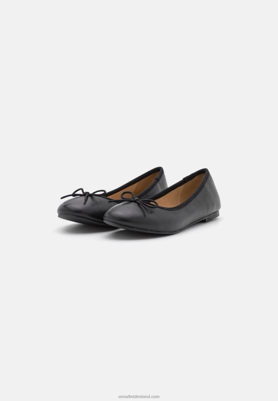 Z62T2113 Women Anna Field Leather Ballet Pumps Black