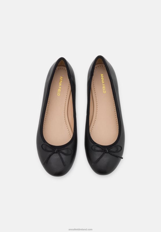 Z62T2113 Women Anna Field Leather Ballet Pumps Black