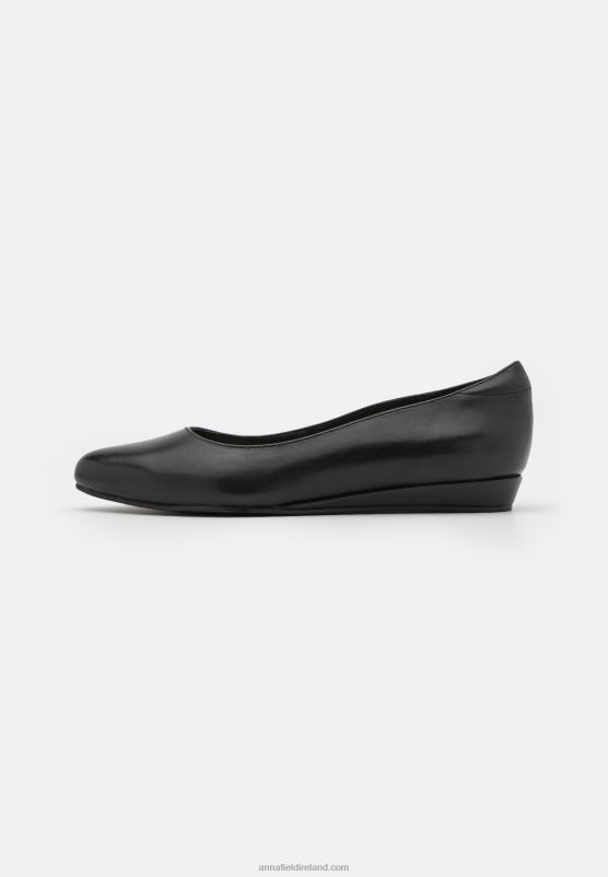 Z62T2119 Women Anna Field Leather Ballet Pumps Black