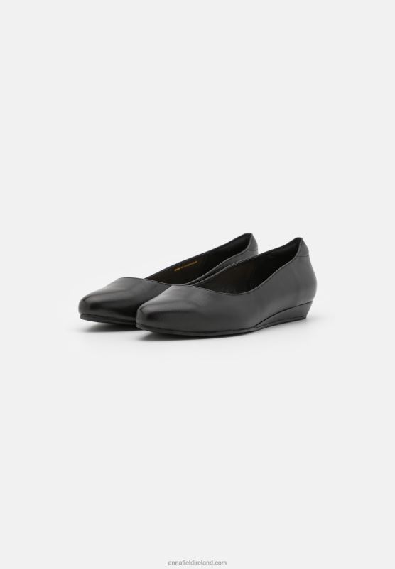 Z62T2119 Women Anna Field Leather Ballet Pumps Black