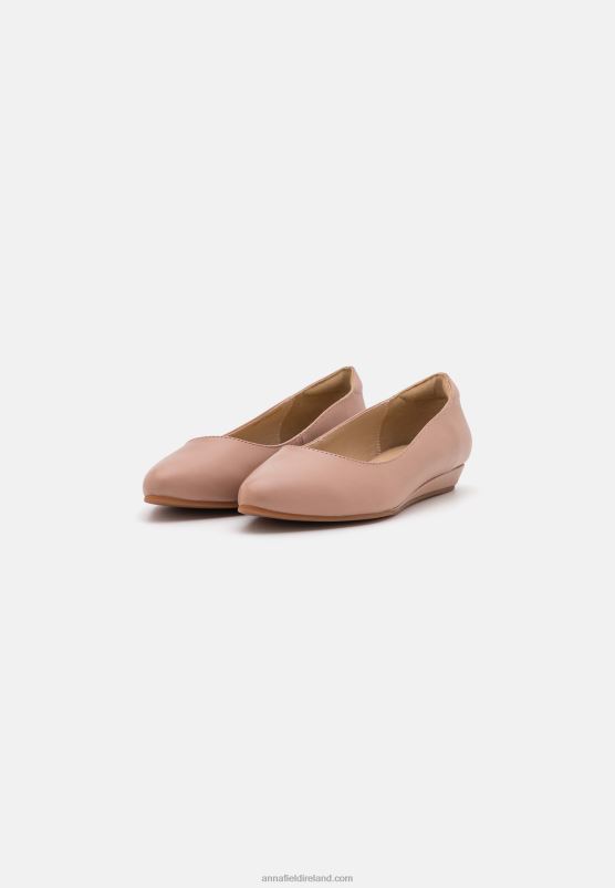 Z62T2128 Women Anna Field Leather Ballet Pumps Light Pink