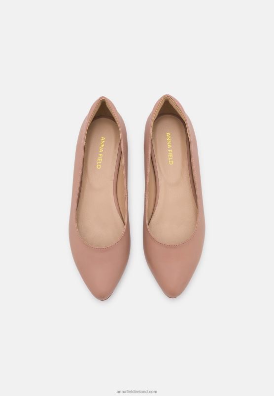 Z62T2128 Women Anna Field Leather Ballet Pumps Light Pink