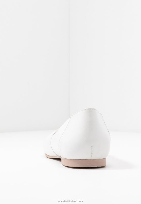 Z62T2135 Women Anna Field Leather Ballerinas Ballet Pumps White