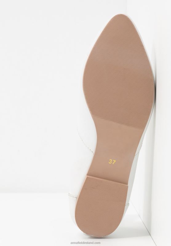 Z62T2135 Women Anna Field Leather Ballerinas Ballet Pumps White