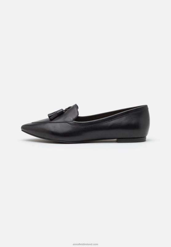 Z62T2151 Women Anna Field Leather Ballet Pumps Black