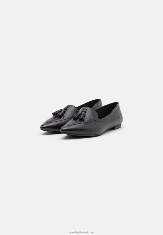 Z62T2151 Women Anna Field Leather Ballet Pumps Black