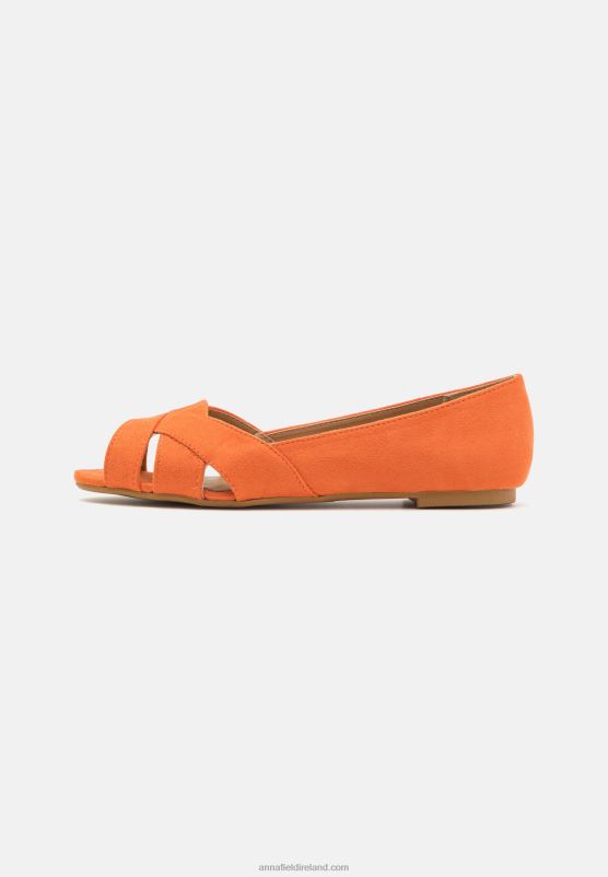 Z62T2153 Women Anna Field Peeptoe Ballet Pumps Orange