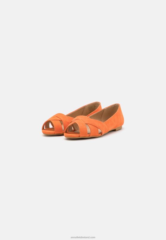 Z62T2153 Women Anna Field Peeptoe Ballet Pumps Orange