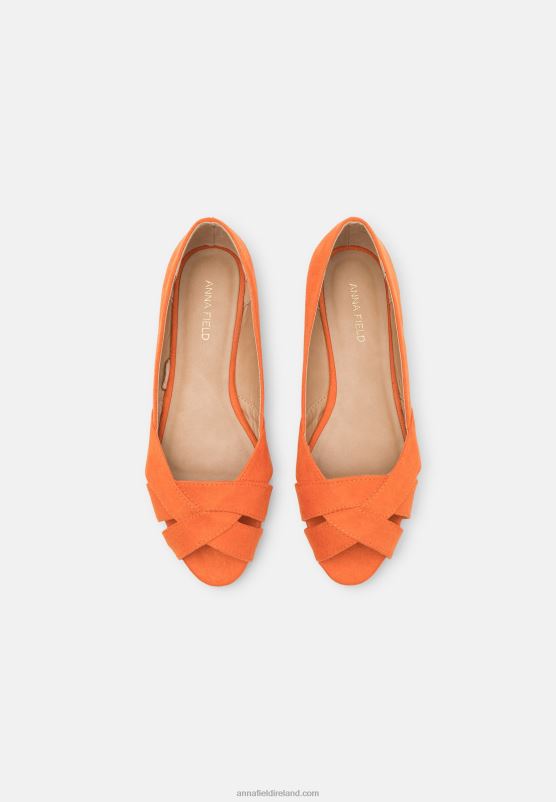 Z62T2153 Women Anna Field Peeptoe Ballet Pumps Orange