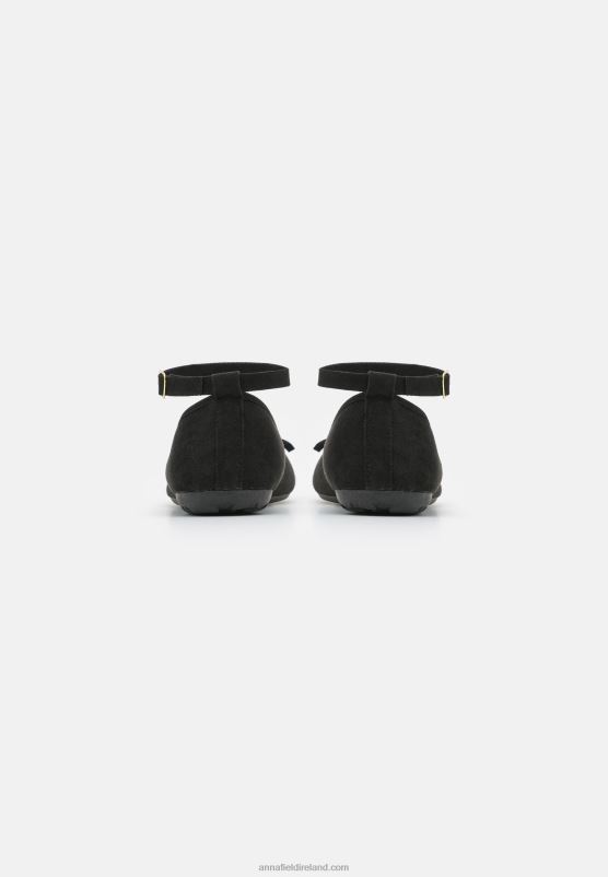 Z62T2157 Women Anna Field Ankle Strap Ballet Pumps Black