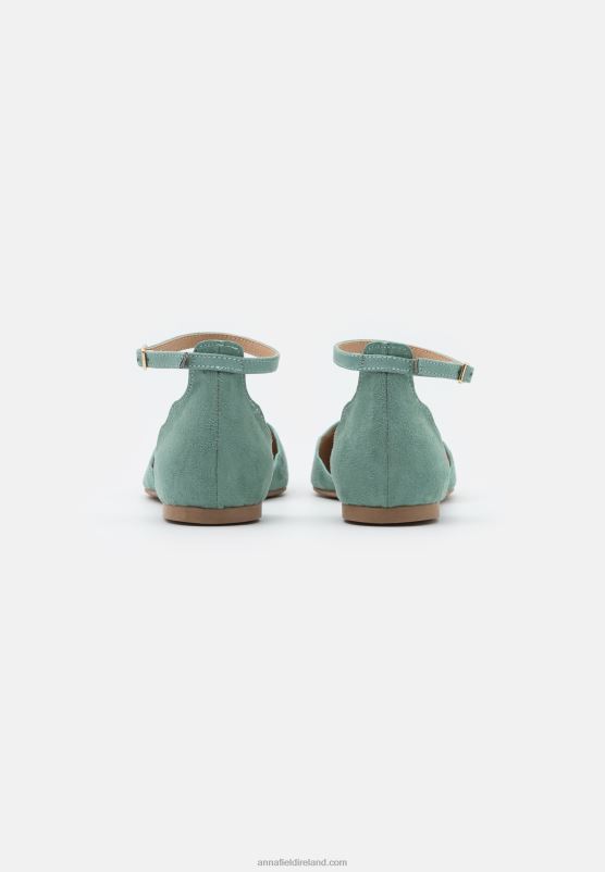Z62T2161 Women Anna Field Ankle Strap Ballet Pumps Mint