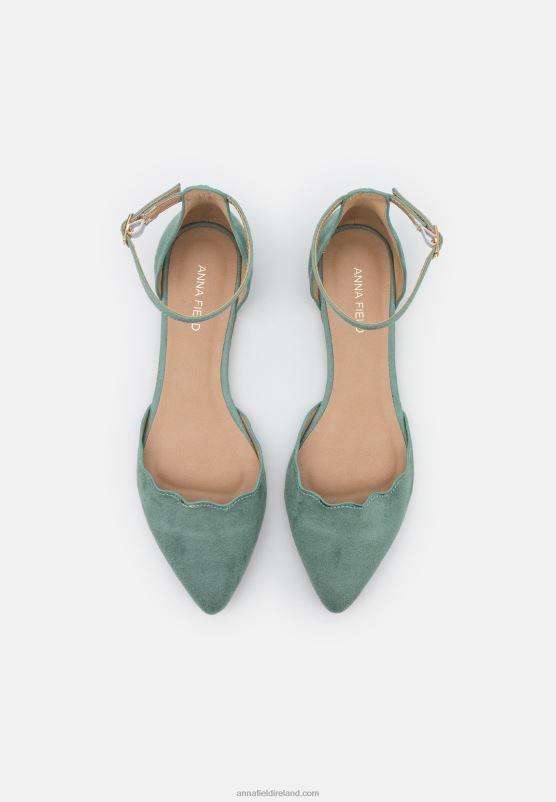 Z62T2161 Women Anna Field Ankle Strap Ballet Pumps Mint