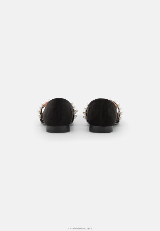 Z62T2166 Women Anna Field Ankle Strap Ballet Pumps Black