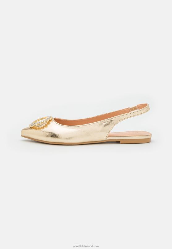 Z62T2185 Women Anna Field Slingback Ballet Pumps Gold