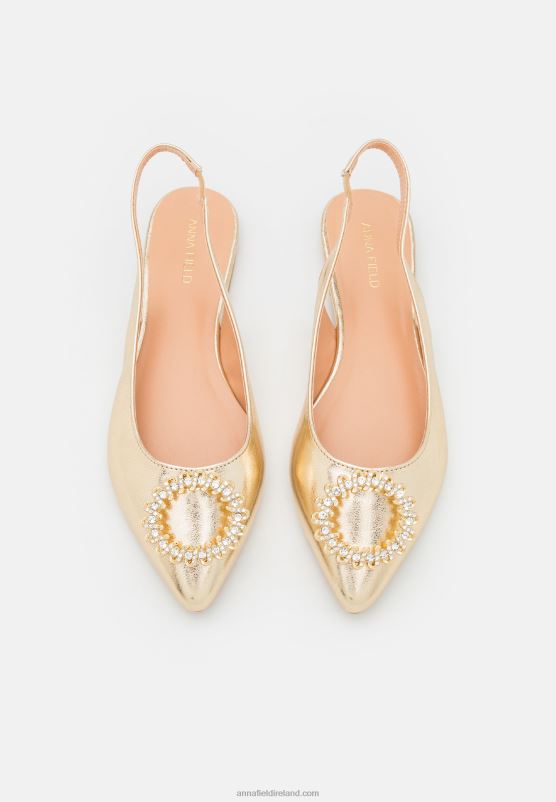 Z62T2185 Women Anna Field Slingback Ballet Pumps Gold