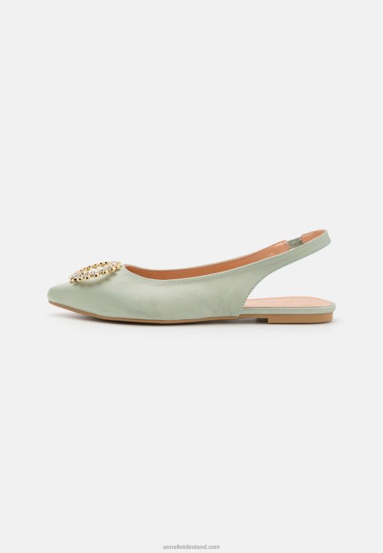 Z62T2186 Women Anna Field Slingback Ballet Pumps Green