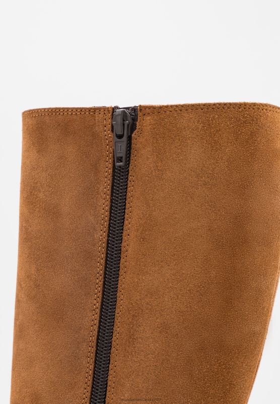 Z62T2199 Women Anna Field Leather Boots Cognac