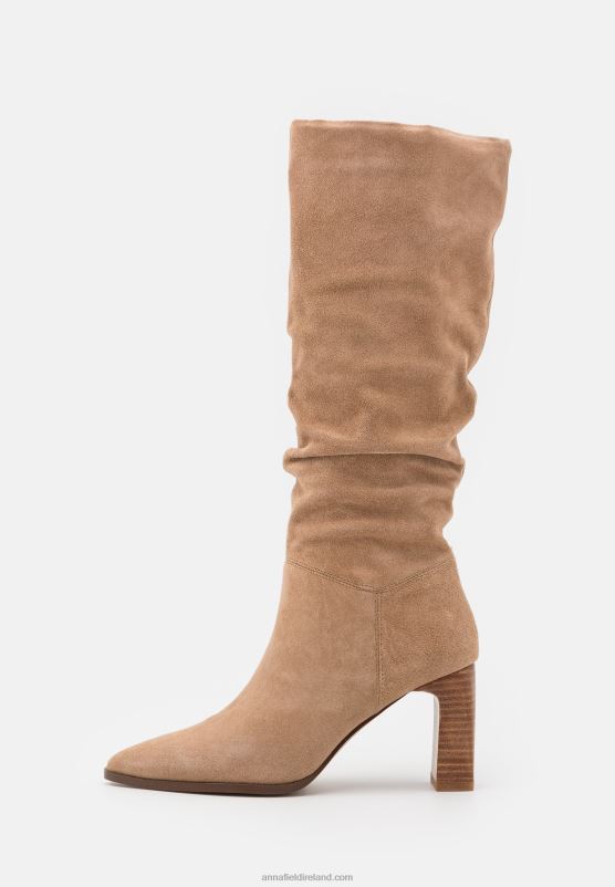 Z62T2201 Women Anna Field Leather Boots Beige