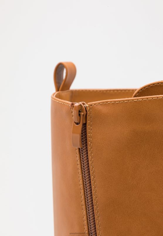 Z62T2221 Women Anna Field Lace-Up Boots Cognac