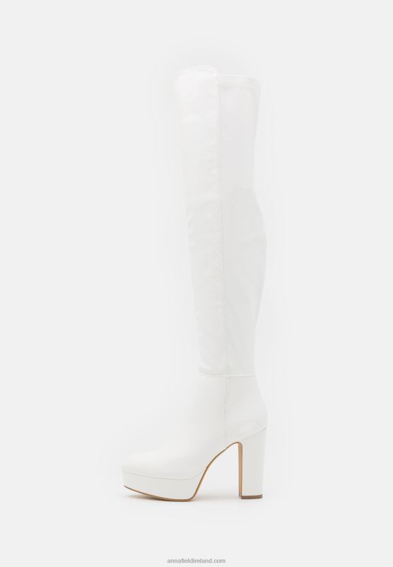 Z62T2233 Women Anna Field Over-The-Knee Boots White