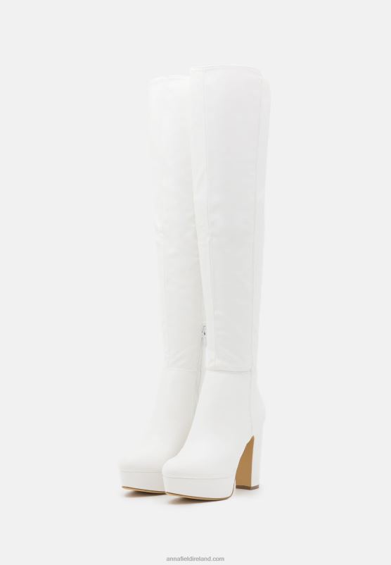 Z62T2233 Women Anna Field Over-The-Knee Boots White