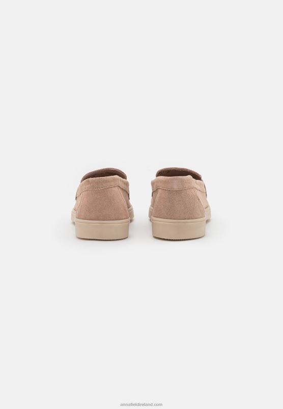 Z62T1779 Women Anna Field Leather Slip-Ons Beige