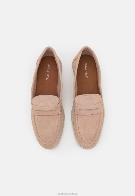 Z62T1779 Women Anna Field Leather Slip-Ons Beige