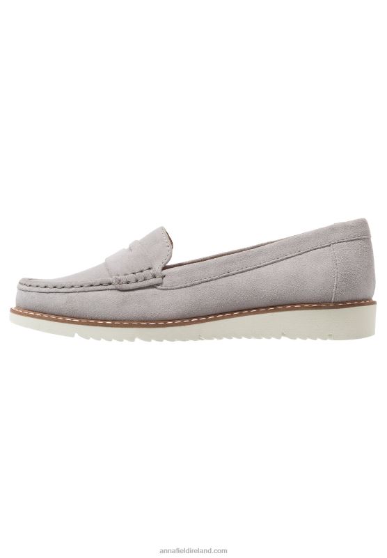 Z62T1784 Women Anna Field Comfort Leather Slip-Ons Grey