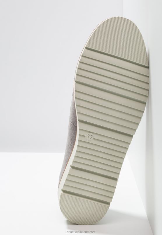 Z62T1784 Women Anna Field Comfort Leather Slip-Ons Grey