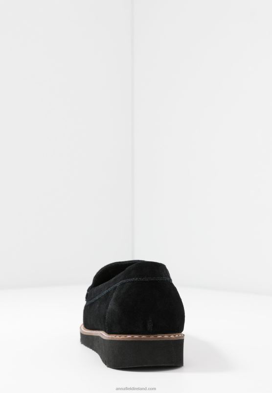 Z62T1787 Women Anna Field Comfort Leather Slip-Ons Black