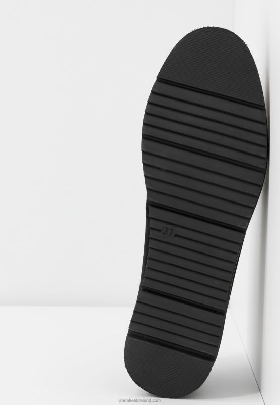 Z62T1787 Women Anna Field Comfort Leather Slip-Ons Black