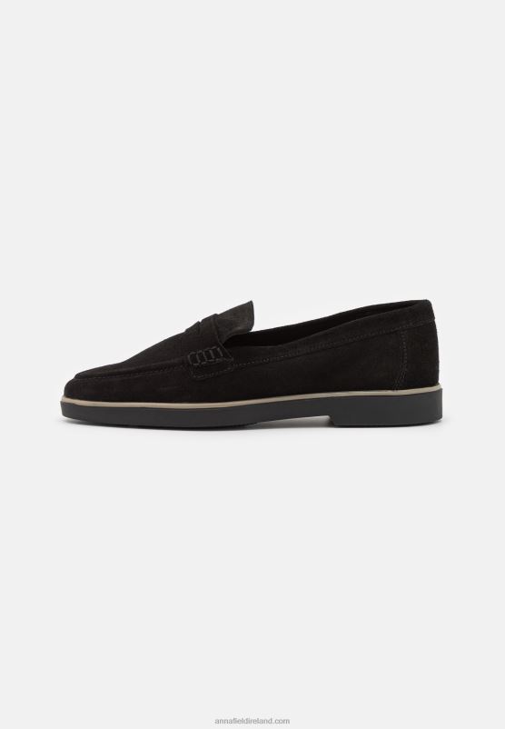 Z62T1794 Women Anna Field Leather Slip-Ons Black