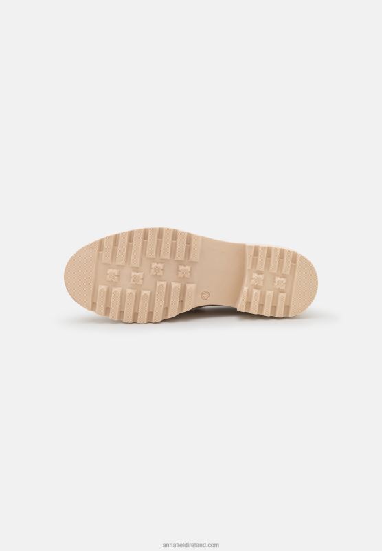 Z62T1807 Women Anna Field Leather Slip-Ons Beige