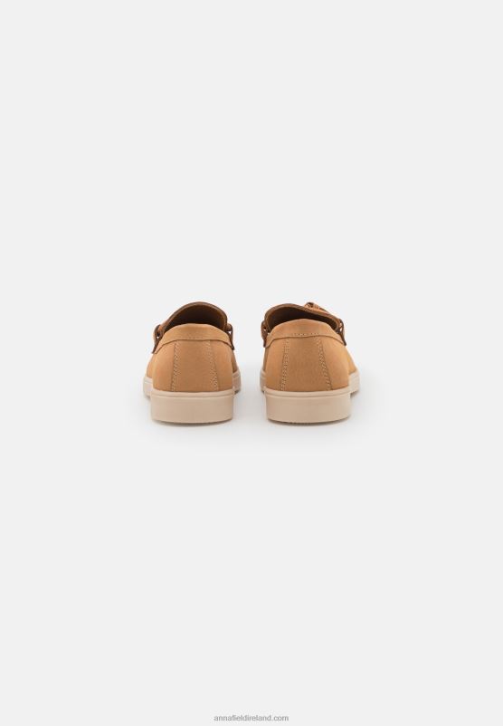 Z62T1814 Women Anna Field Leather Slip-Ons Beige