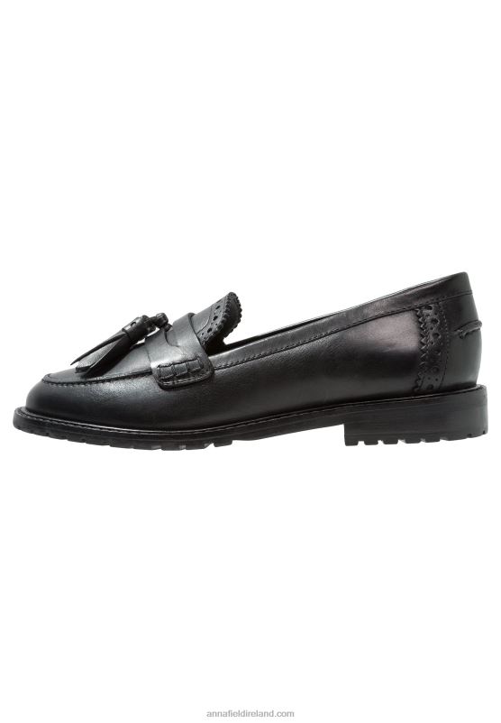 Z62T1829 Women Anna Field Leather Slip-Ons Black