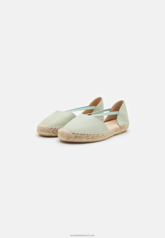 Z62T1846 Women Anna Field Leather Espadrilles Mint