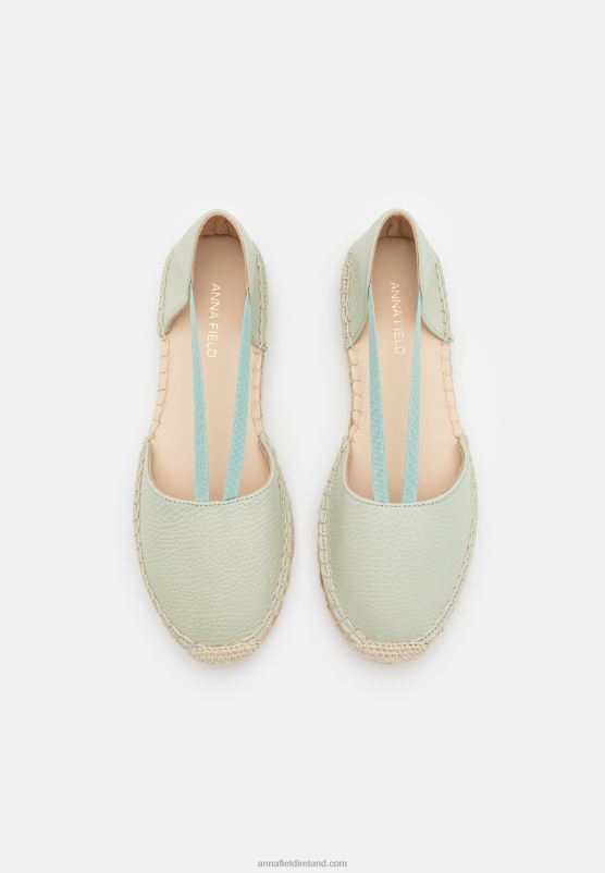 Z62T1846 Women Anna Field Leather Espadrilles Mint