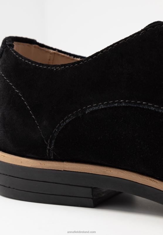 Z62T1854 Women Anna Field Leather Lace-Ups Black