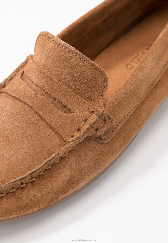 Z62T1858 Women Anna Field Leather Moccasins Cognac