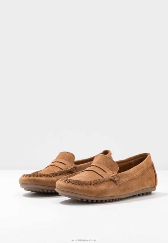 Z62T1858 Women Anna Field Leather Moccasins Cognac