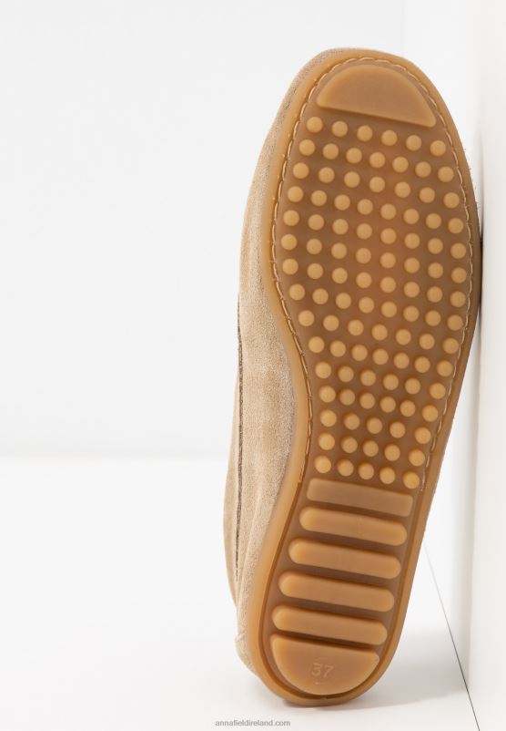 Z62T1859 Women Anna Field Leather Moccasins Beige