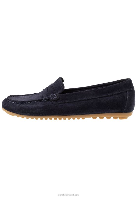 Z62T1860 Women Anna Field Leather Moccasins Blue